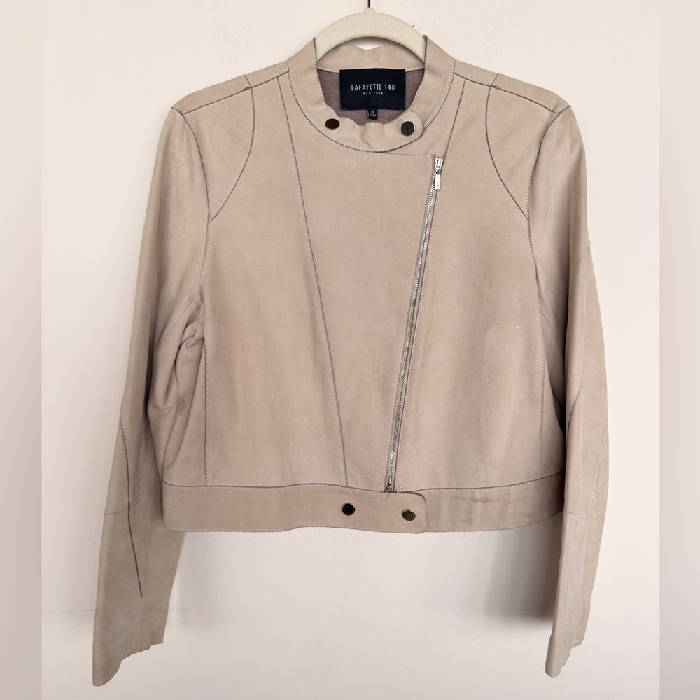 Lafayette 148 New York Tan Leather Jacket